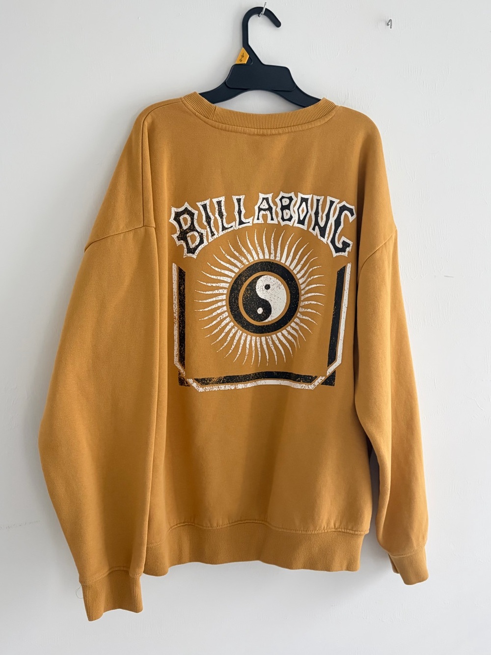Retro Billabong Unisex Mustard Ying-Yang Crew Sweatshirt - Picture 4 of 6